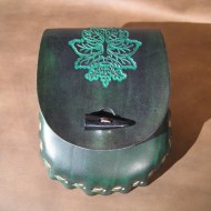 Pouch - Hand-Laced Leather Belt Pouch (Green Man Design)